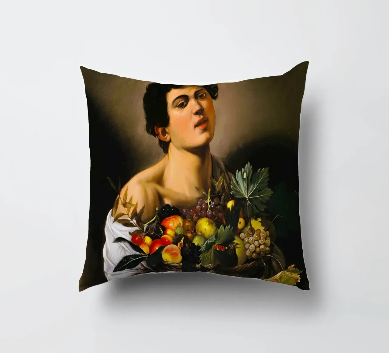 Caravaggio - Ragazzo con canestro di frutta, 1593 cuscino da William Store