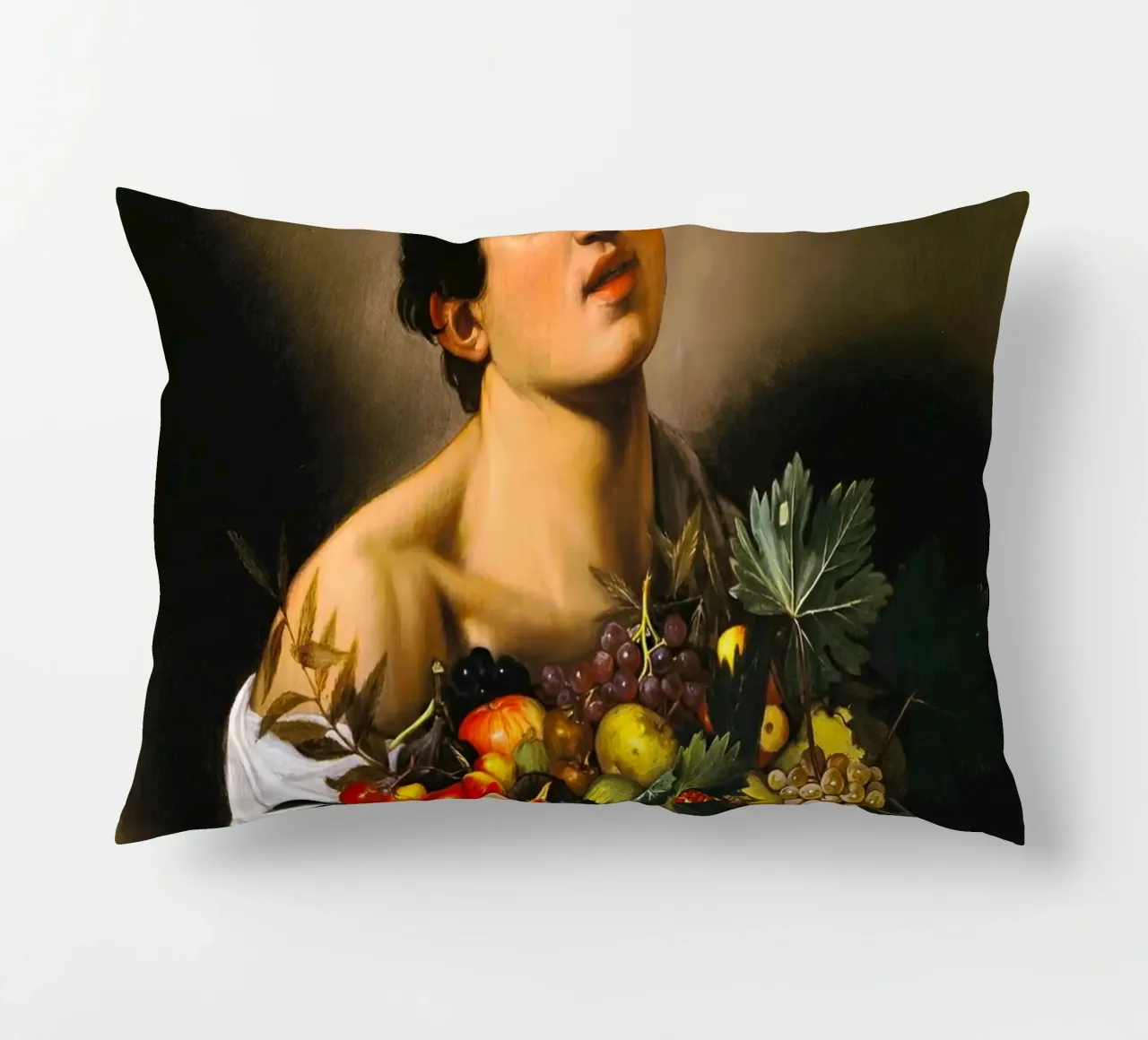 Caravaggio - Ragazzo con canestro di frutta, 1593 cuscino da William Store