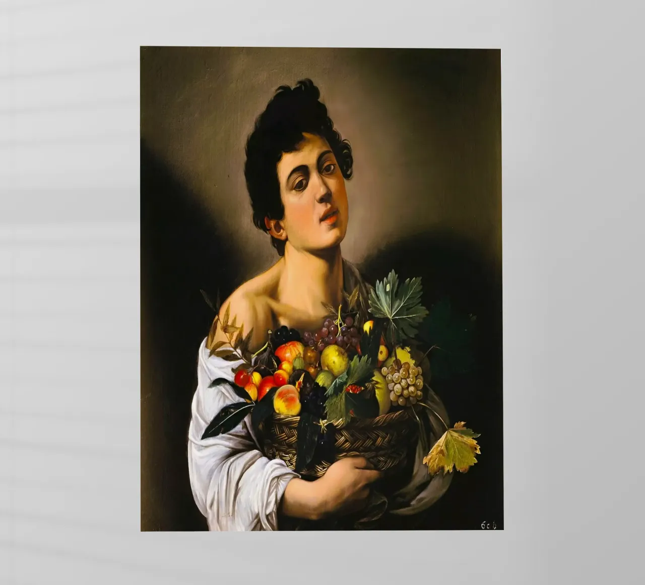 Caravaggio - Ragazzo con canestro di frutta, 1593 pellicola backlit da William Store