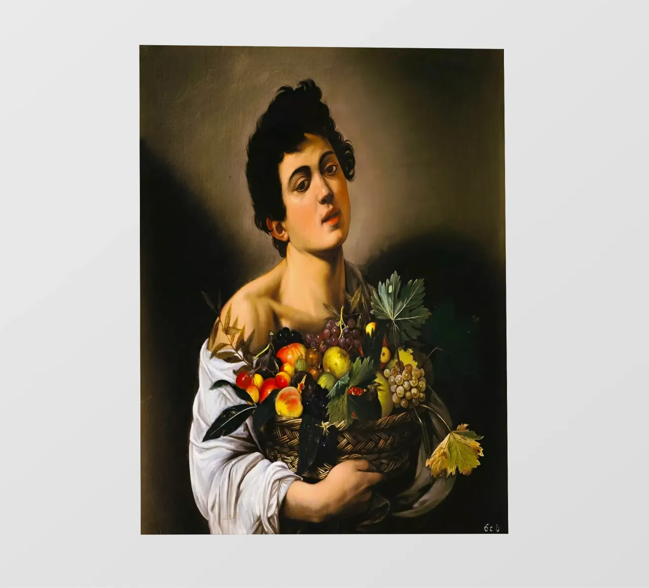 Caravaggio - Ragazzo con canestro di frutta, 1593 pellicola backlit da William Store