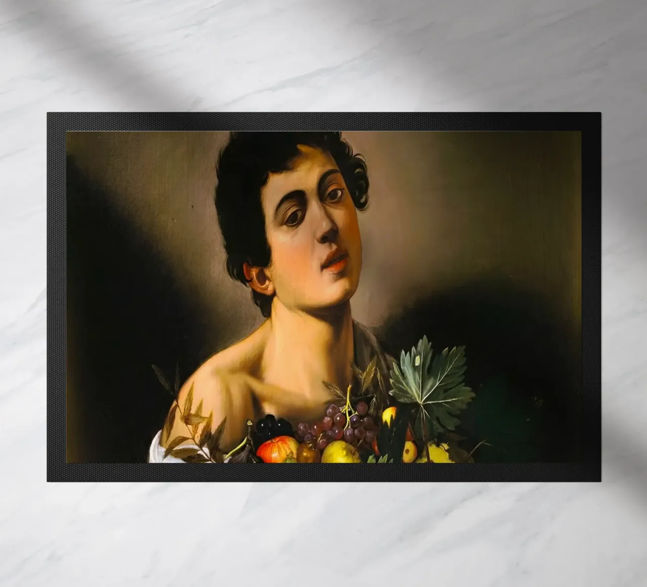 Caravaggio - Ragazzo con canestro di frutta, 1593 zerbino da William Store