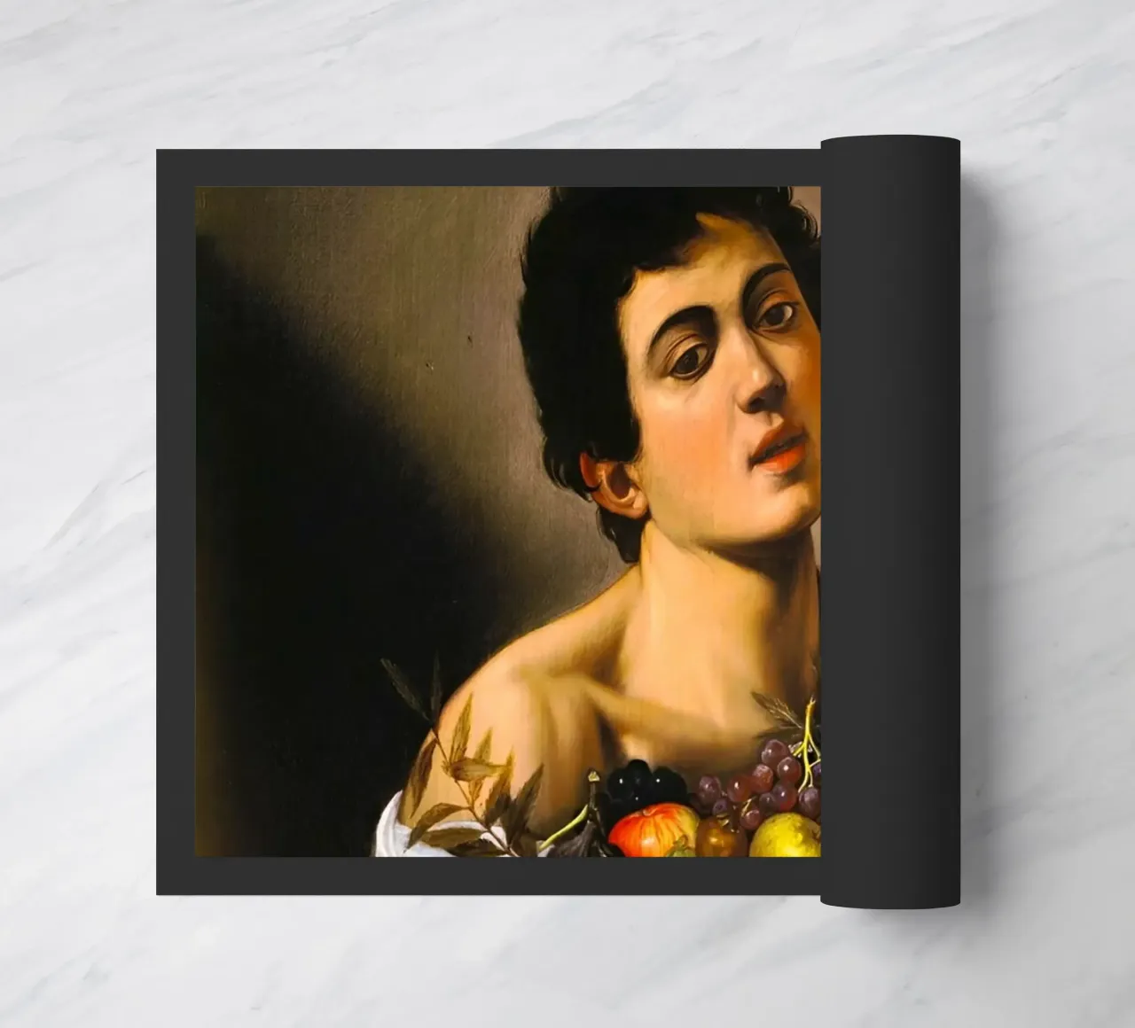 Caravaggio - Ragazzo con canestro di frutta, 1593 zerbino da William Store