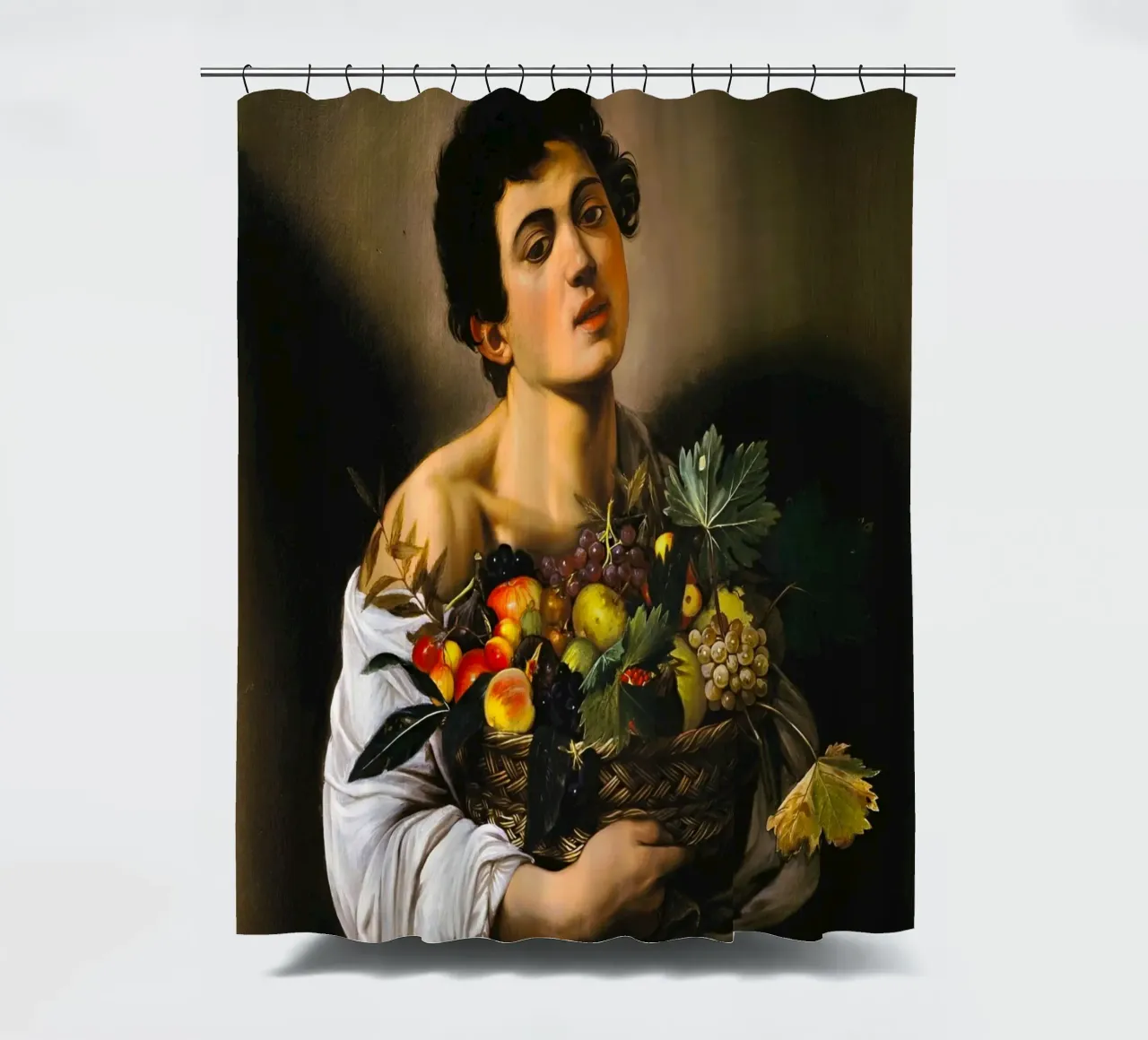 Caravaggio - Ragazzo con canestro di frutta, 1593 tenda da doccia da William Store
