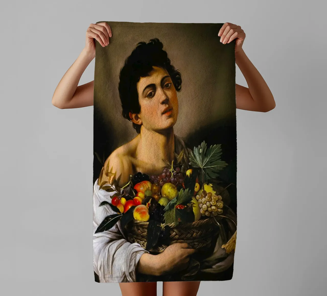 Caravaggio - Ragazzo con canestro di frutta, 1593 asciugamano da bagno da William Store