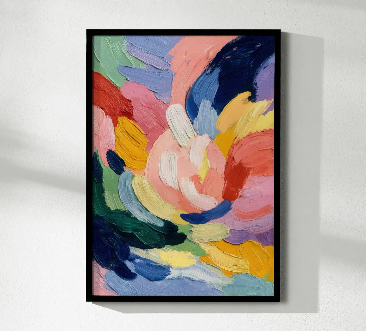Abstracte bloemencompositie in Matisse-stijl hahnemühle van Nikis Art Studio