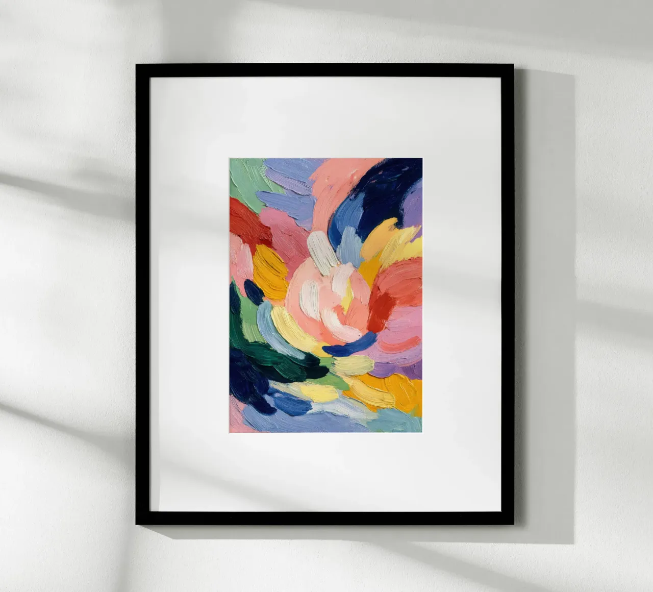Abstracte bloemencompositie in Matisse-stijl hahnemühle van Nikis Art Studio