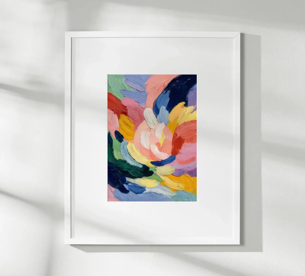 Abstracte bloemencompositie in Matisse-stijl hahnemühle van Nikis Art Studio