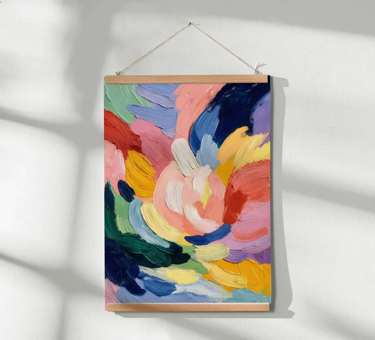 Abstracte bloemencompositie in Matisse-stijl hahnemühle van Nikis Art Studio