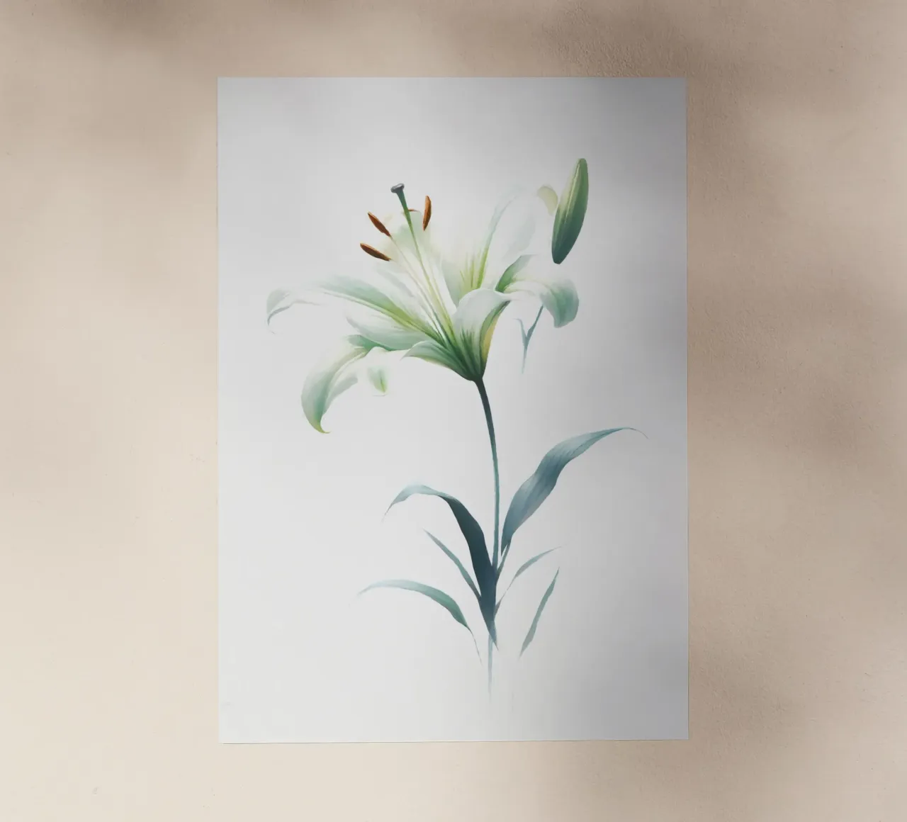 Pittura digitale minimalista di fiori di giglio pellicola backlit da Bloom And Brush