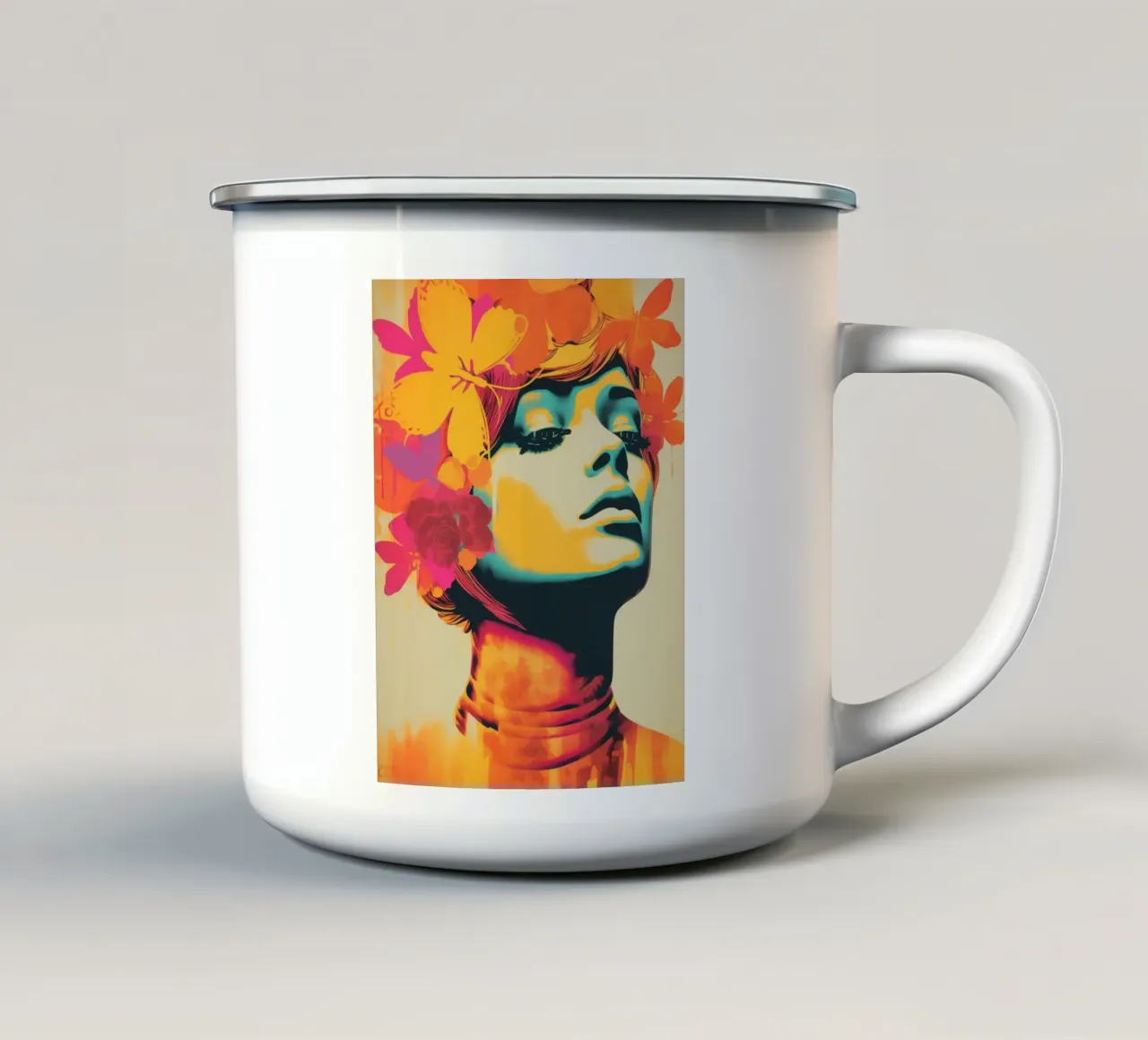 Farfalle nella testa | Pop Art Queen tazza in smalto da Autofocus