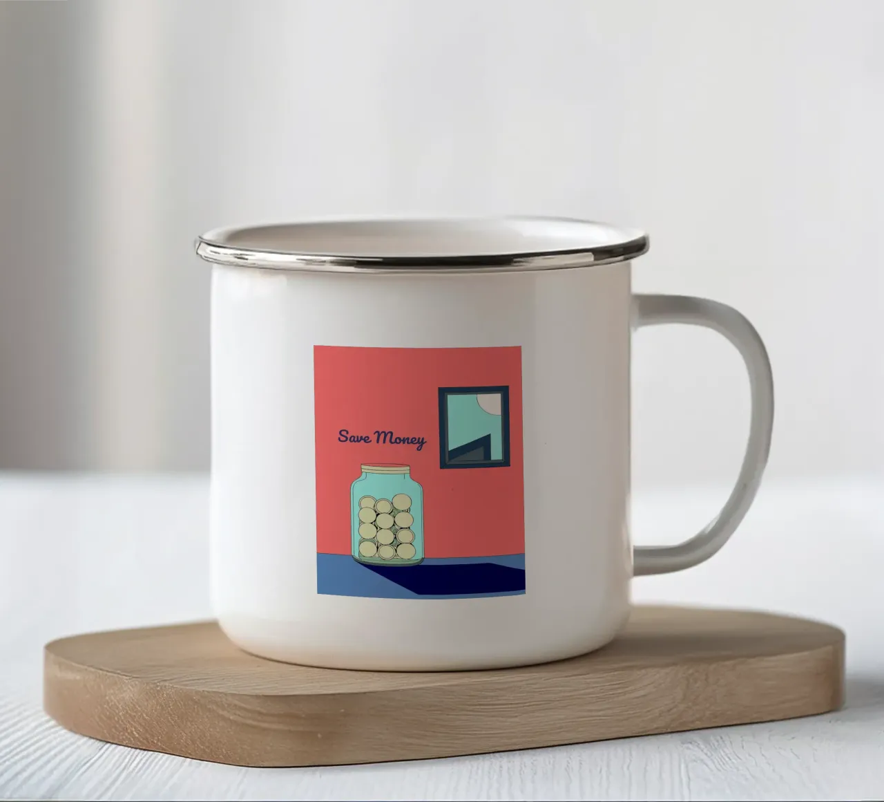 Risparmiare denaro tazza in smalto da OUR SHOP