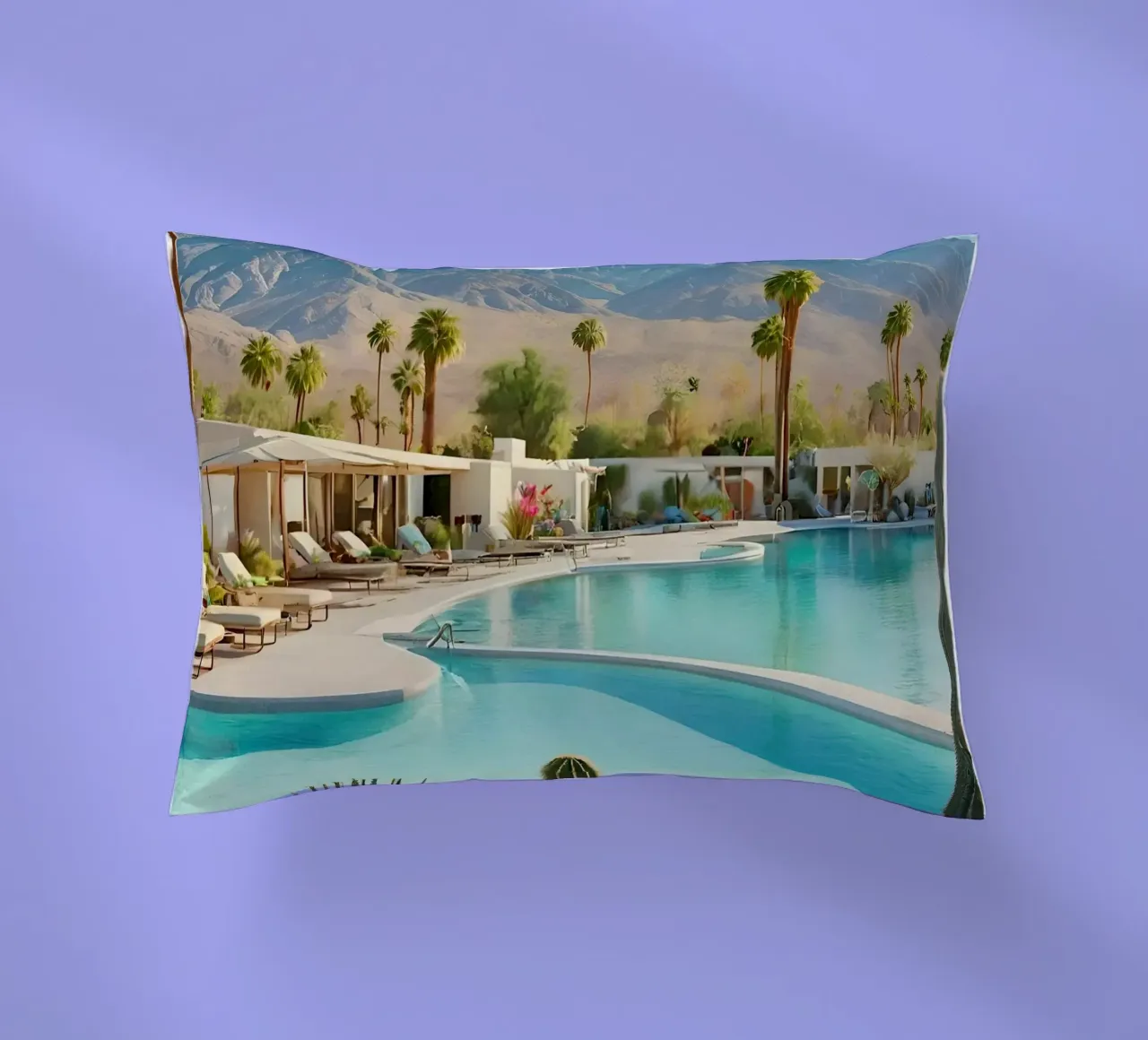 Desert Oasis Of Palm Spring cuscino da robertmotoiart
