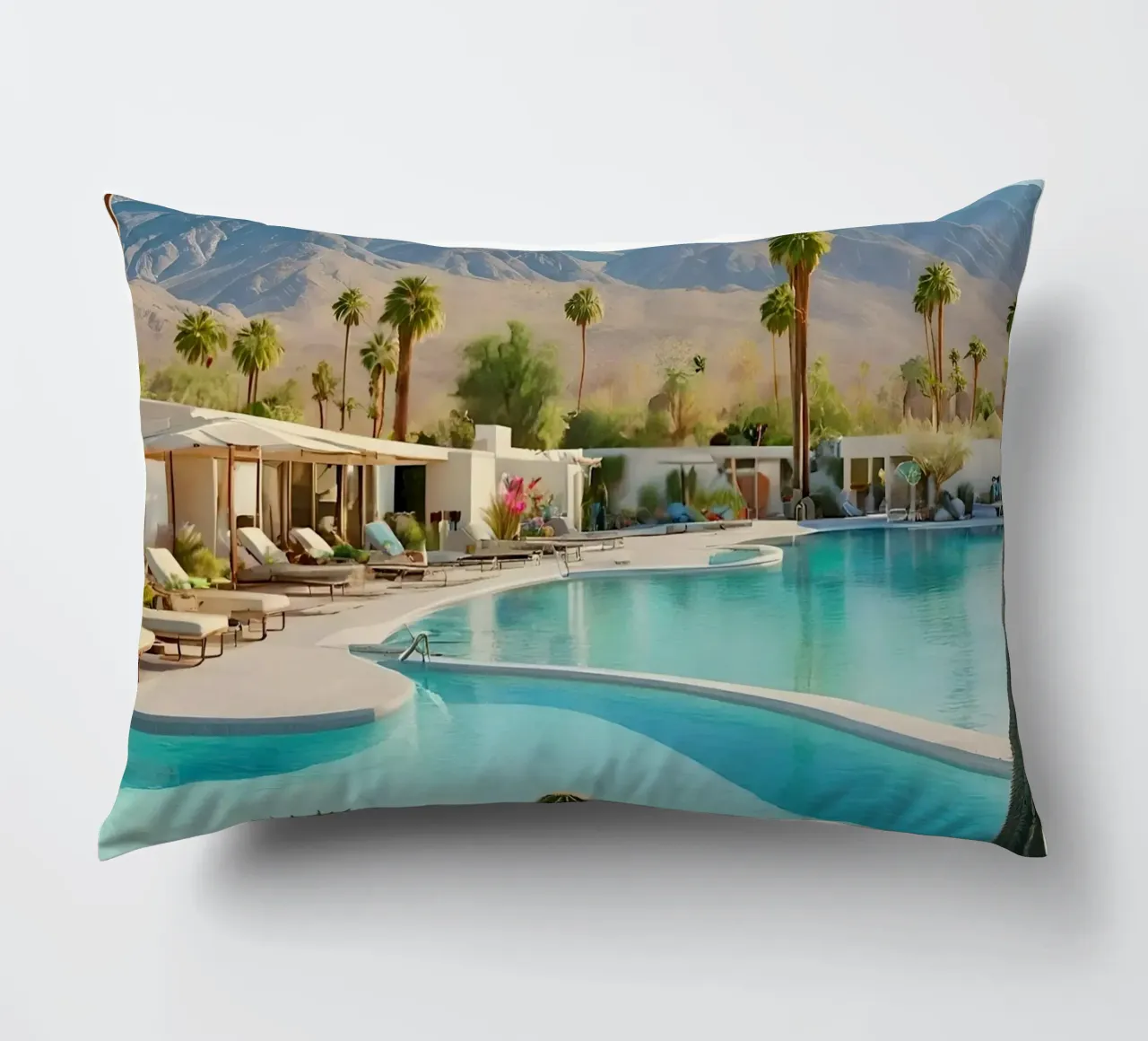 Desert Oasis Of Palm Spring cuscino da robertmotoiart