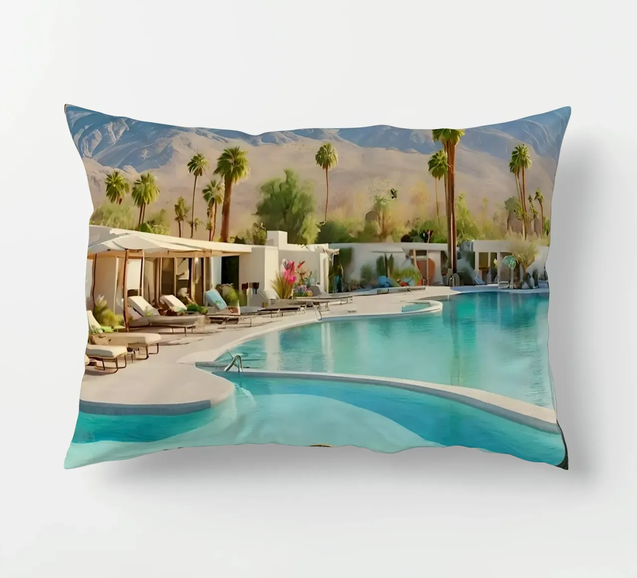 Desert Oasis Of Palm Spring cuscino da robertmotoiart