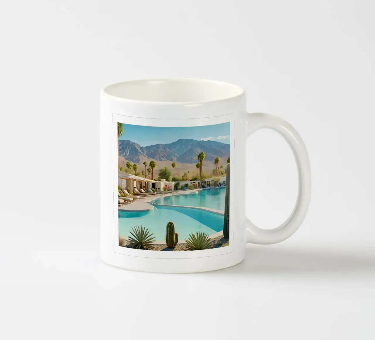Desert Oasis Of Palm Spring tazza in ceramica da robertmotoiart