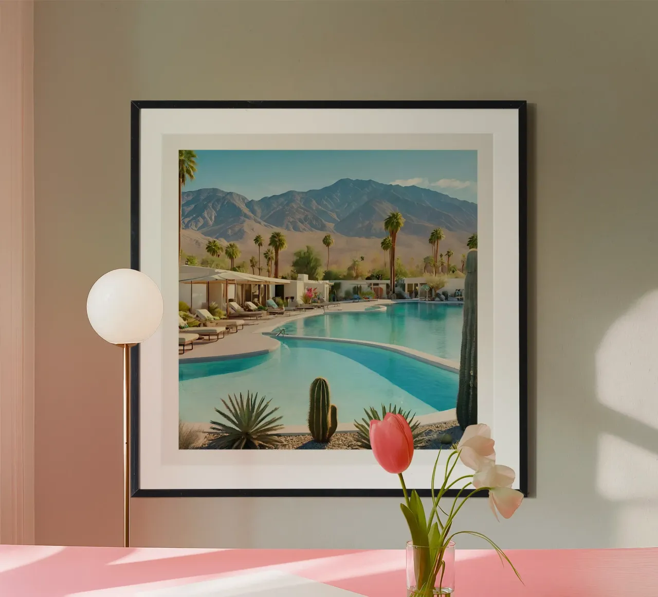 Desert Oasis Of Palm Spring carta hahnemühle da robertmotoiart