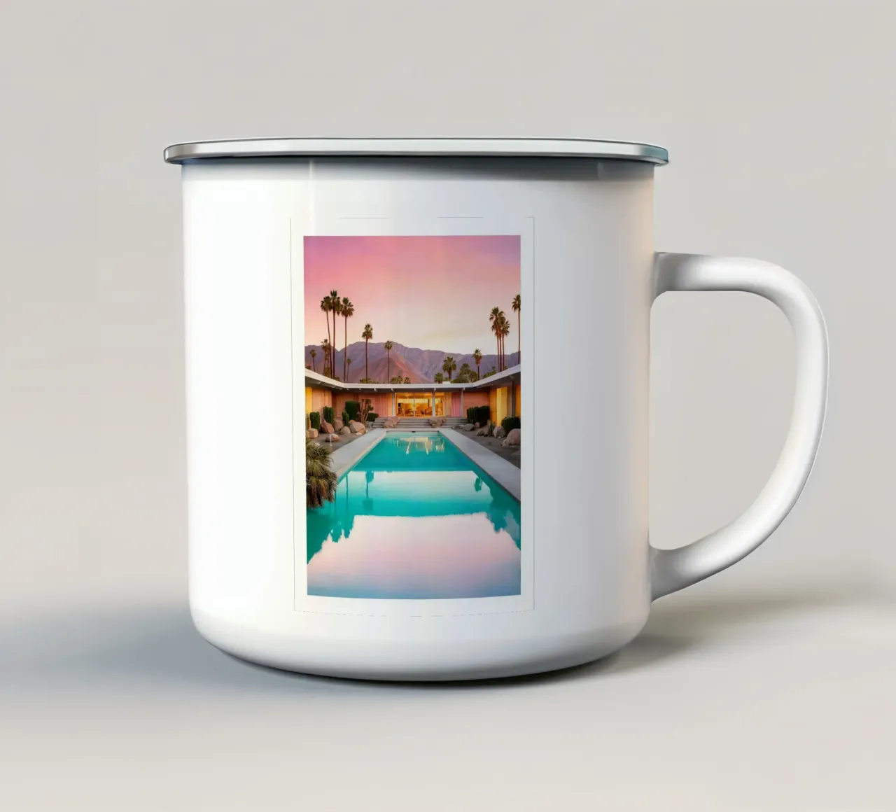 Mid Century Pool Art tazza in smalto da robertmotoiart