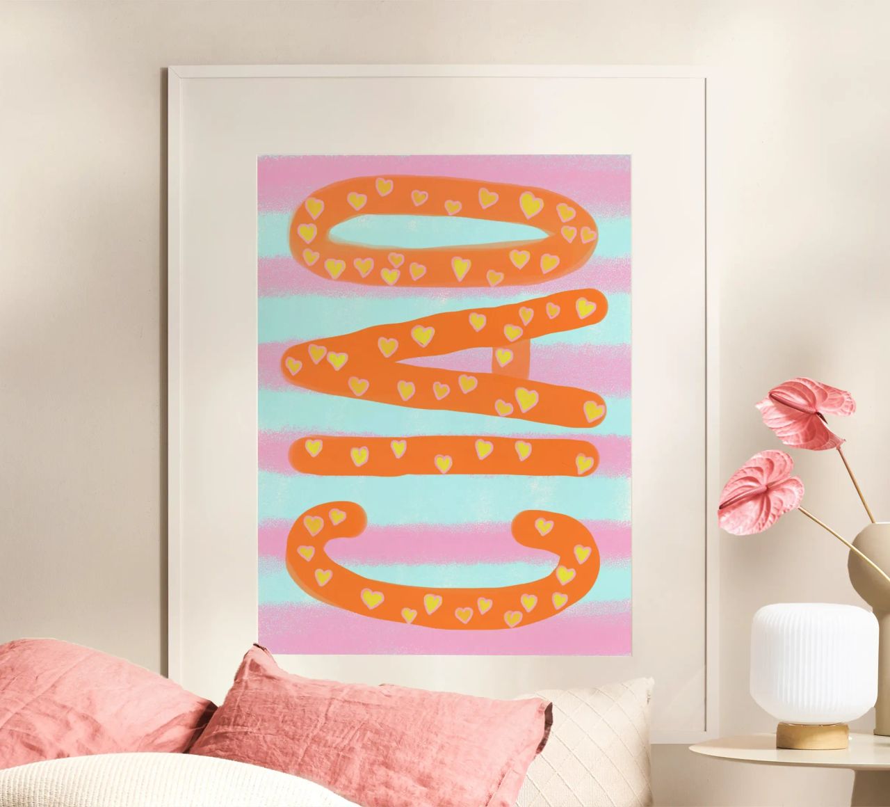 Ciao art d'été orange poster de Carinaprint