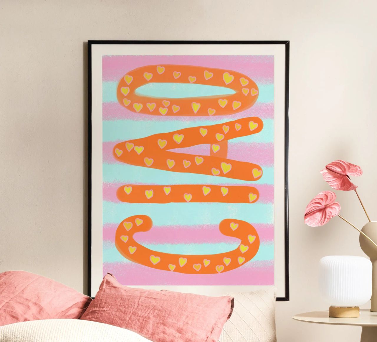 Ciao art d'été orange poster de Carinaprint