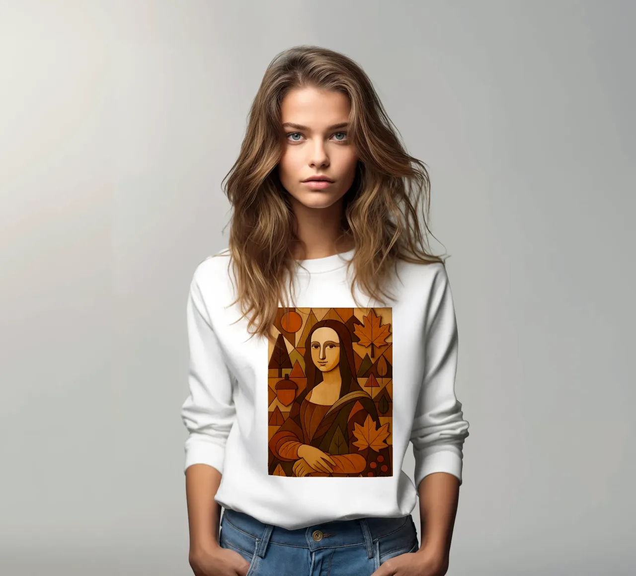 Monna Lisa in legno intagliato felpa da ARTOMATIC
