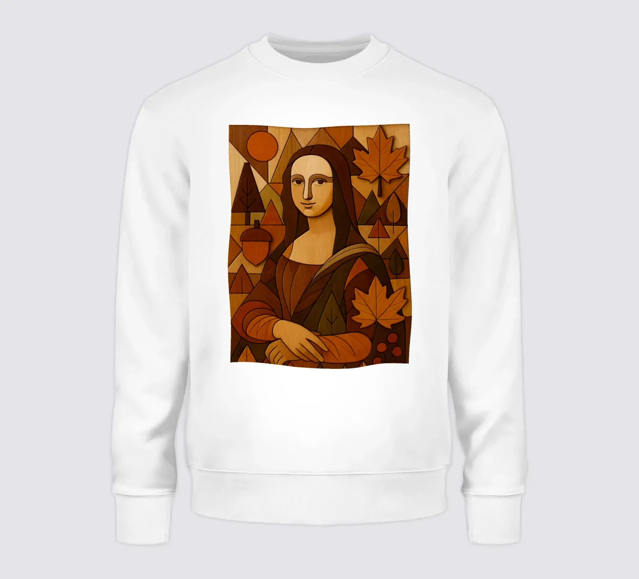 Monna Lisa in legno intagliato felpa da ARTOMATIC