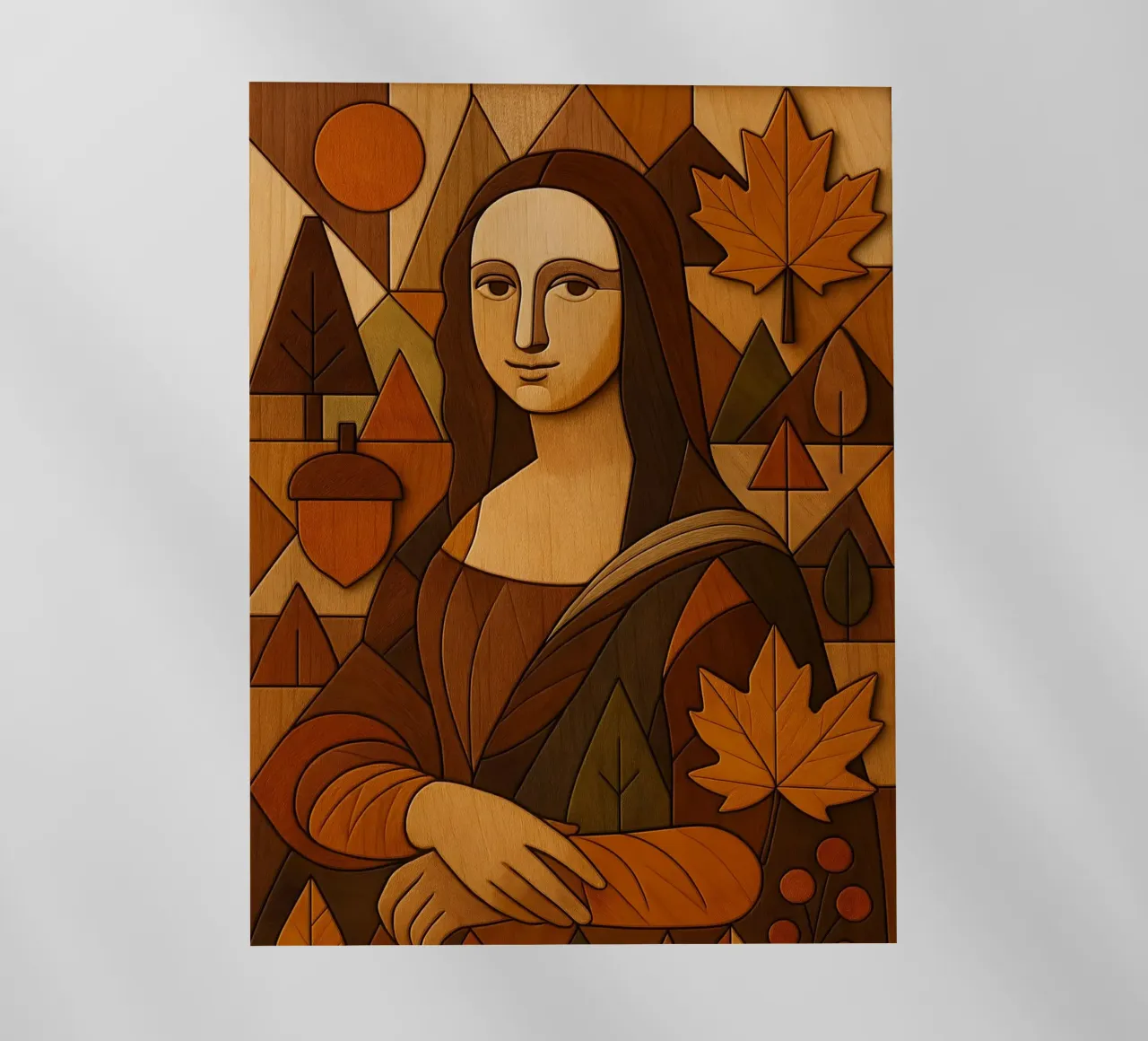 Monna Lisa in legno intagliato pellicola backlit da ARTOMATIC