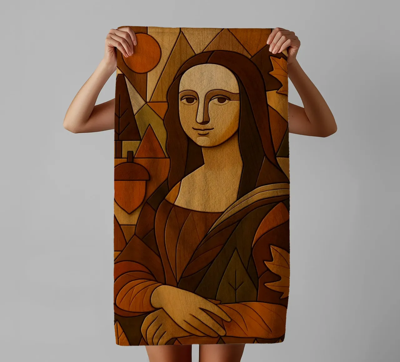 Monna Lisa in legno intagliato asciugamano da bagno da ARTOMATIC