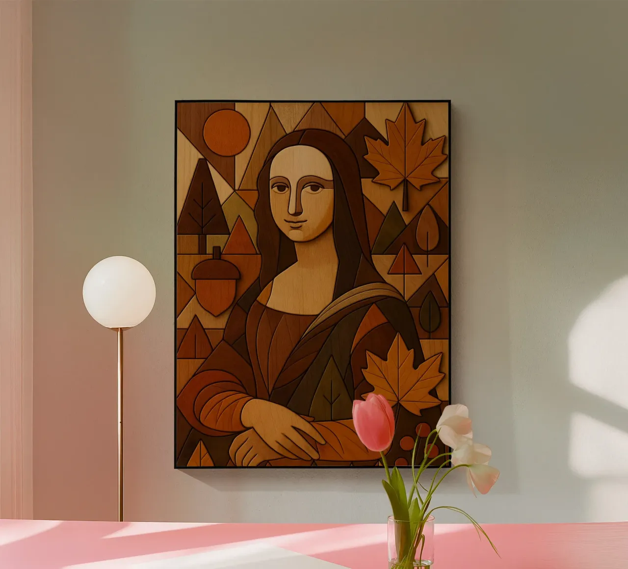 Monna Lisa in legno intagliato plexiglass da ARTOMATIC