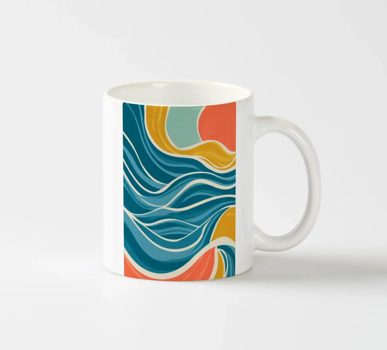 Sun pouring into the sea tazza in ceramica da Luca