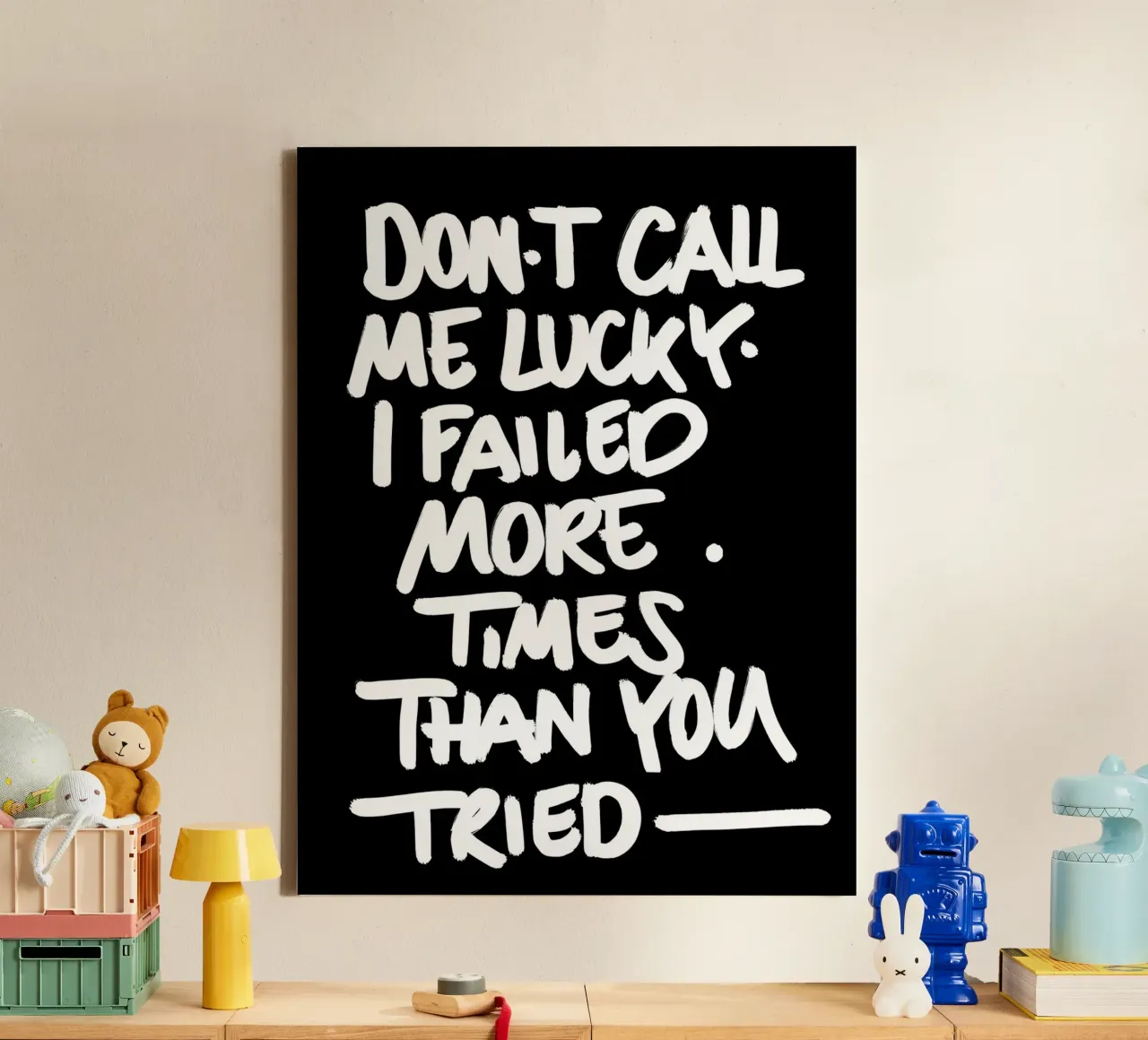 Lucky & failed tela da Type & Tape