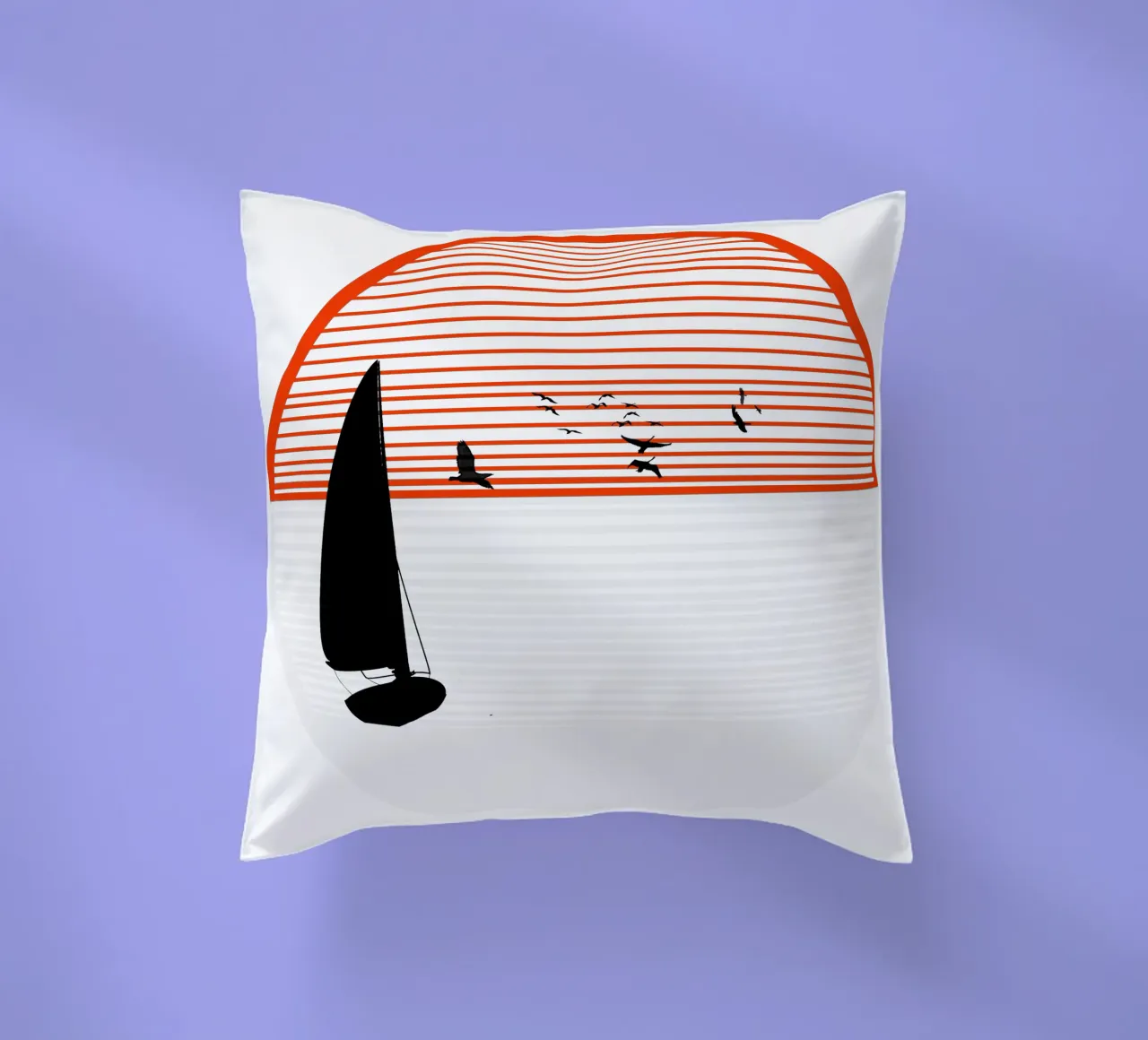 Two-tone sun with sail decorative cushion by LaylaOzFun