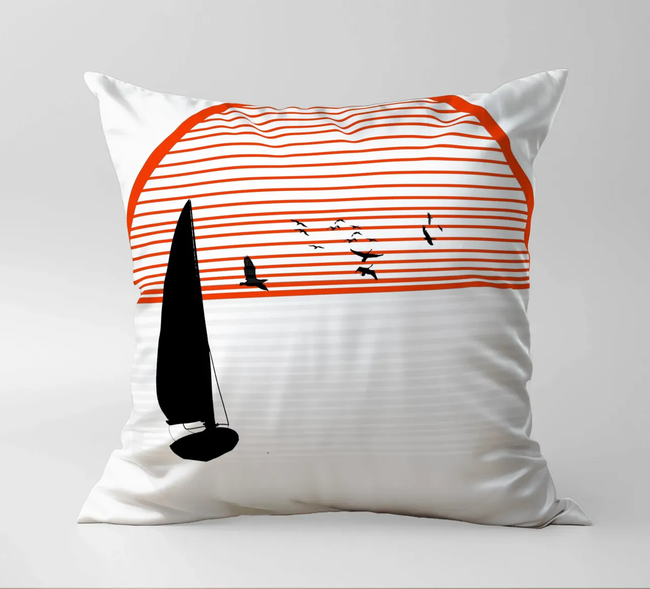 Two-tone sun with sail decorative cushion by LaylaOzFun