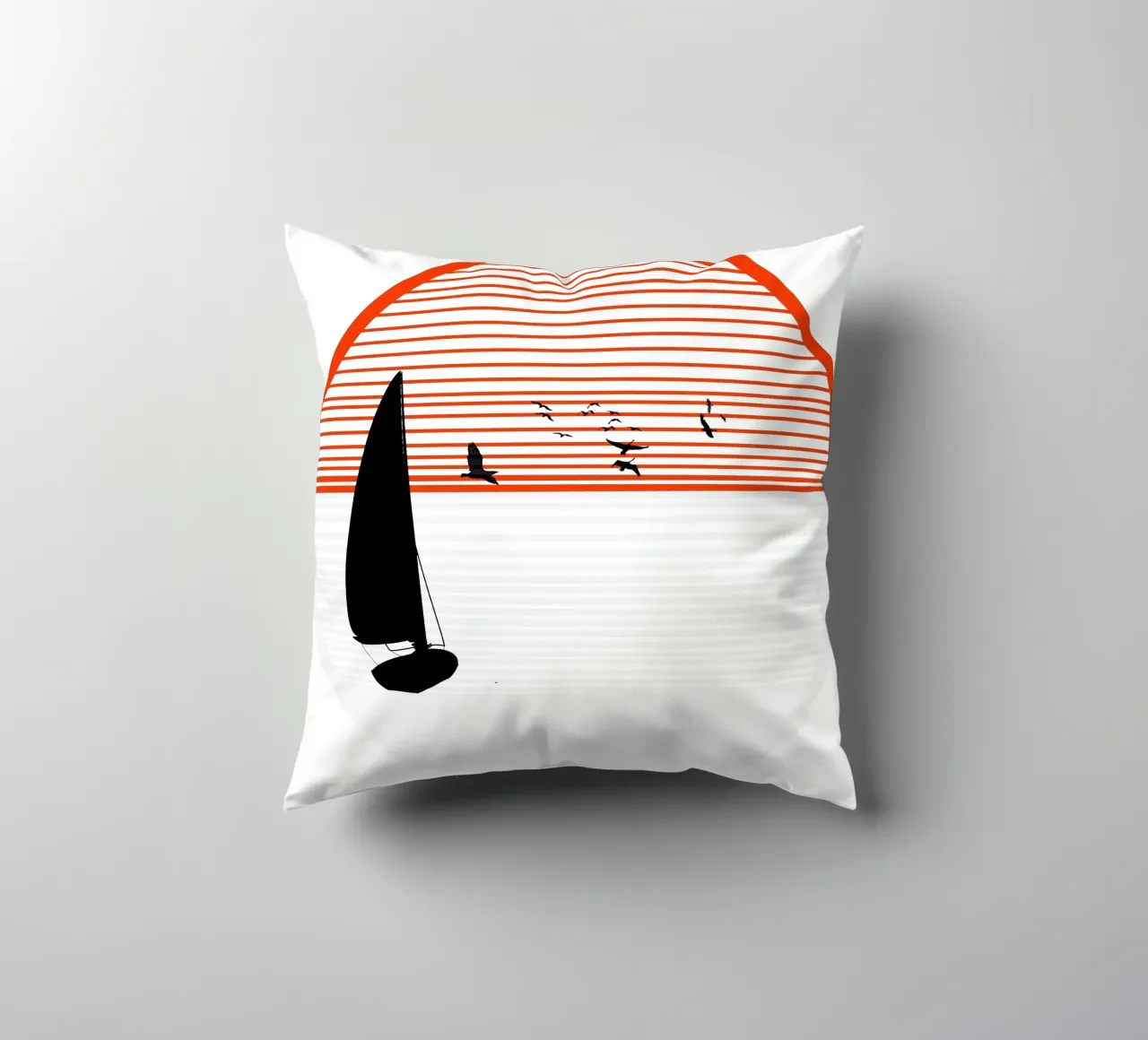 Two-tone sun with sail decorative cushion by LaylaOzFun