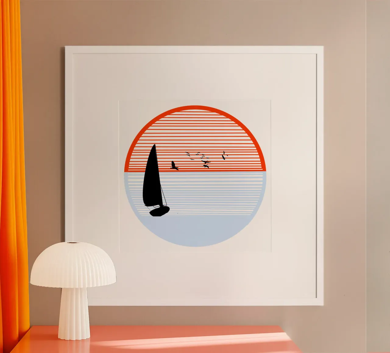 Sole bicolore con vela poster da LaylaOzFun