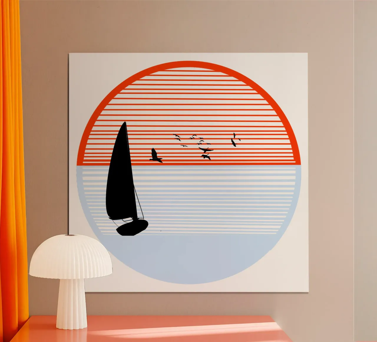 Sole bicolore con vela poster da LaylaOzFun