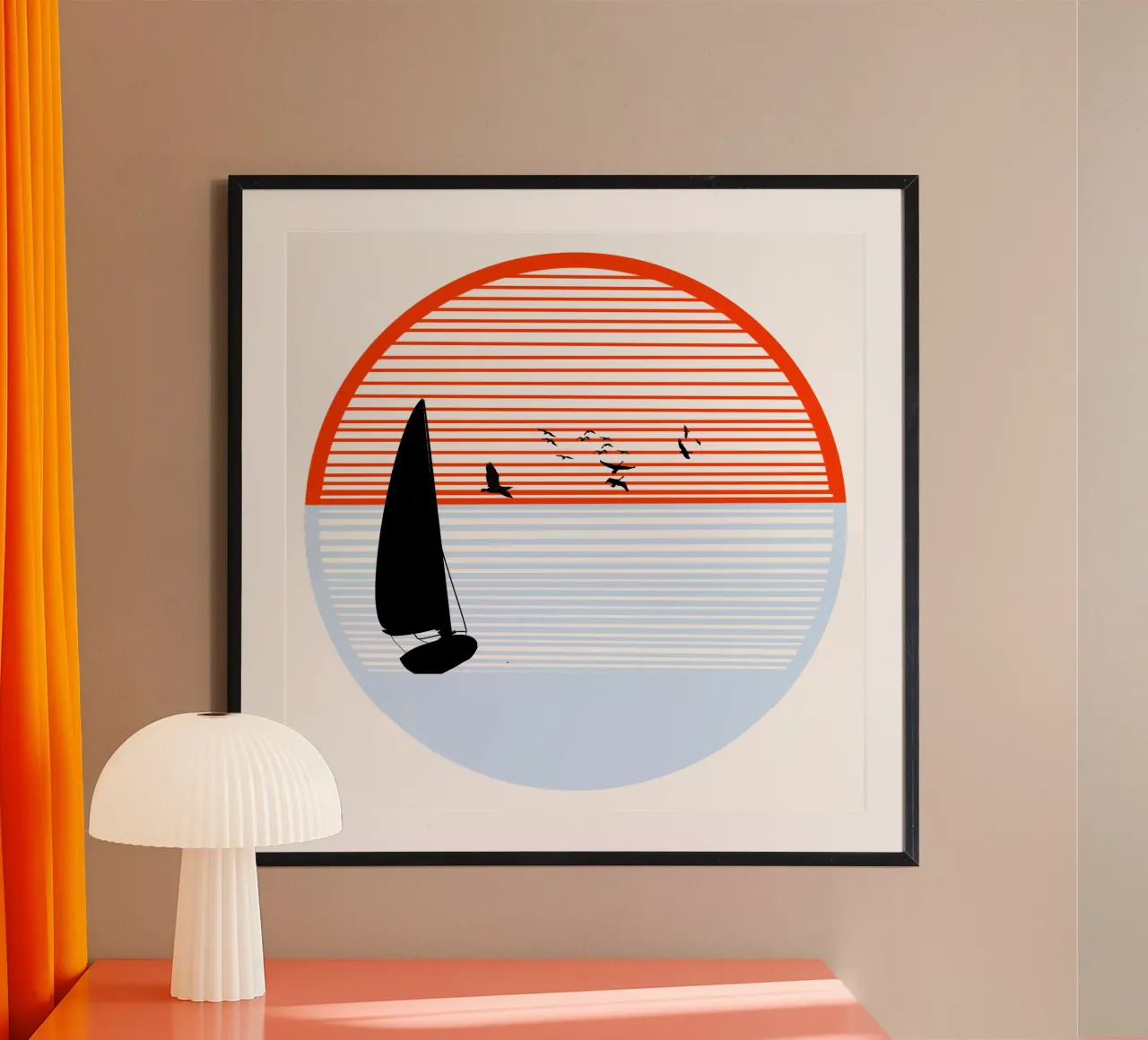 Sole bicolore con vela poster da LaylaOzFun