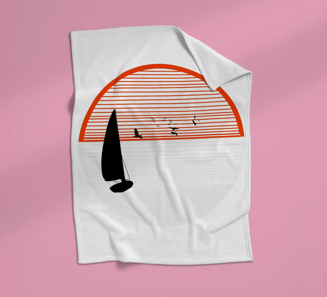 Two-tone sun with sail fleece blanket by LaylaOzFun