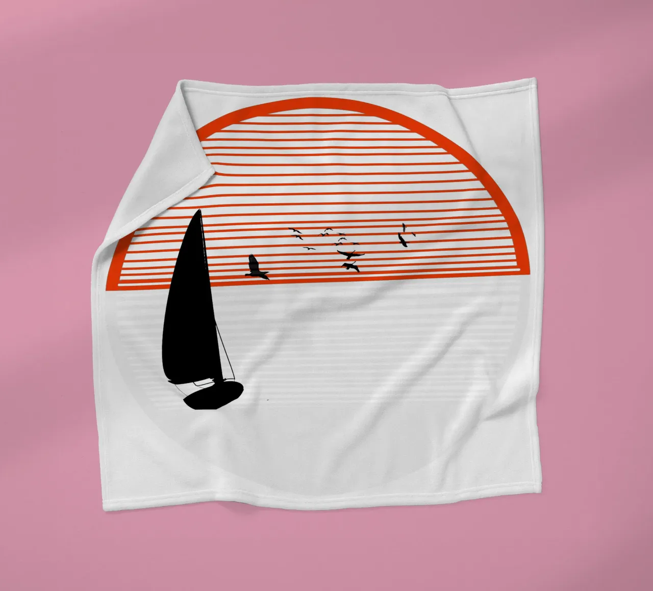 Two-tone sun with sail fleece blanket by LaylaOzFun