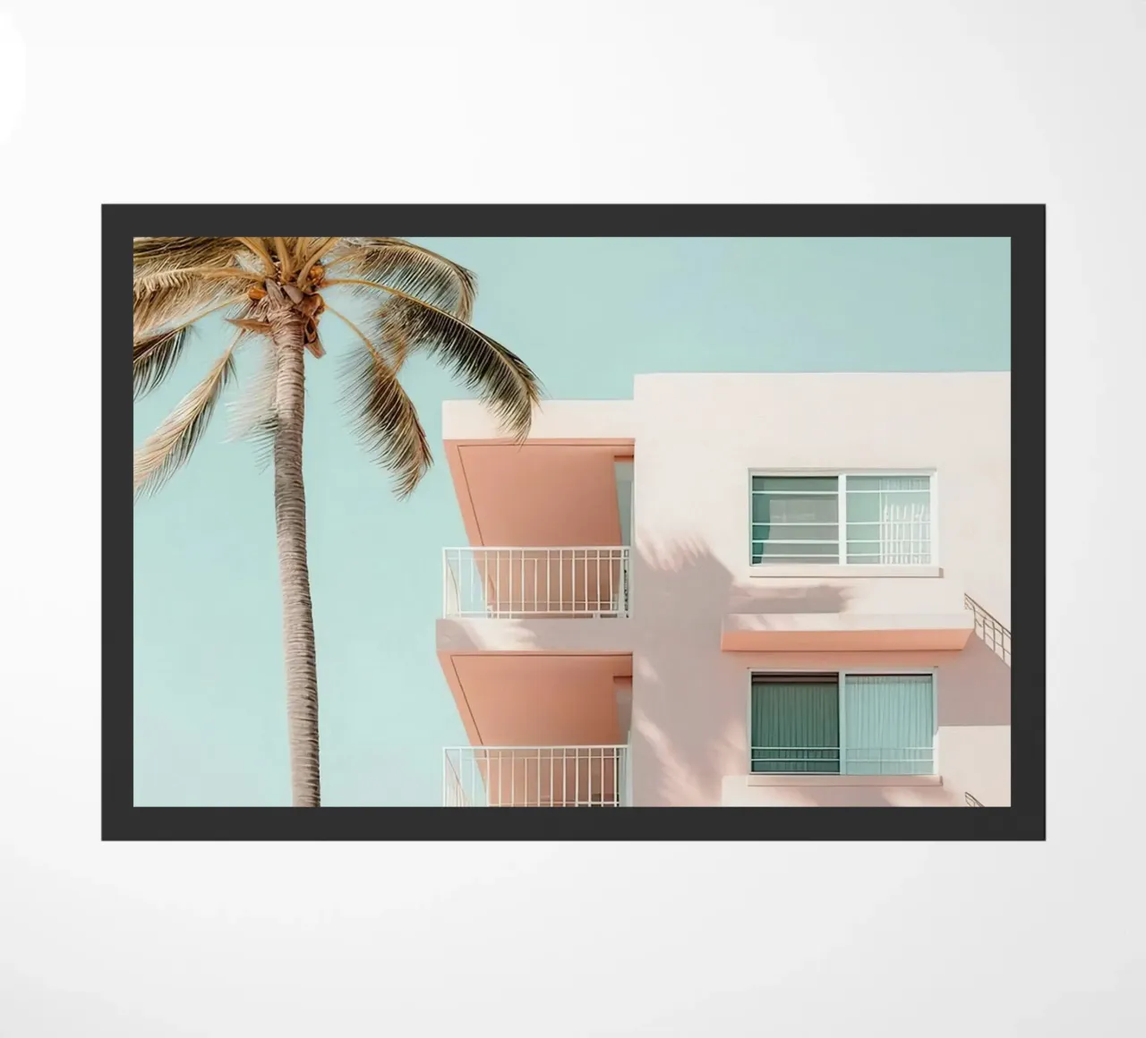 Pastel Pink Building With Palms Summer zerbino da Leonard Barreiro