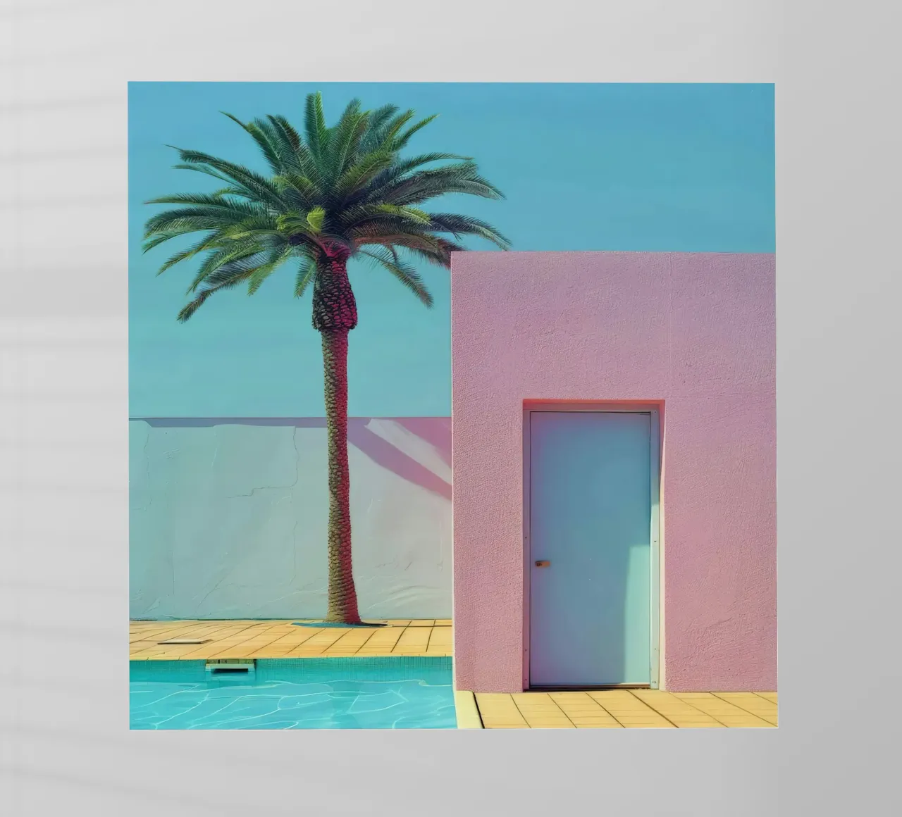Pink House With Palm Tree pellicola backlit da Leonard Barreiro