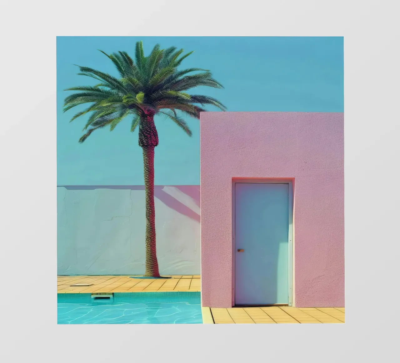 Pink House With Palm Tree pellicola backlit da Leonard Barreiro