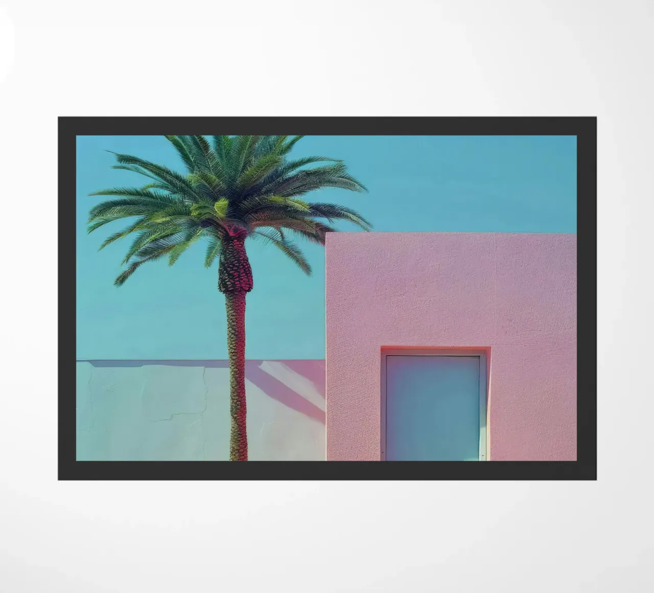 Pink House With Palm Tree zerbino da Leonard Barreiro