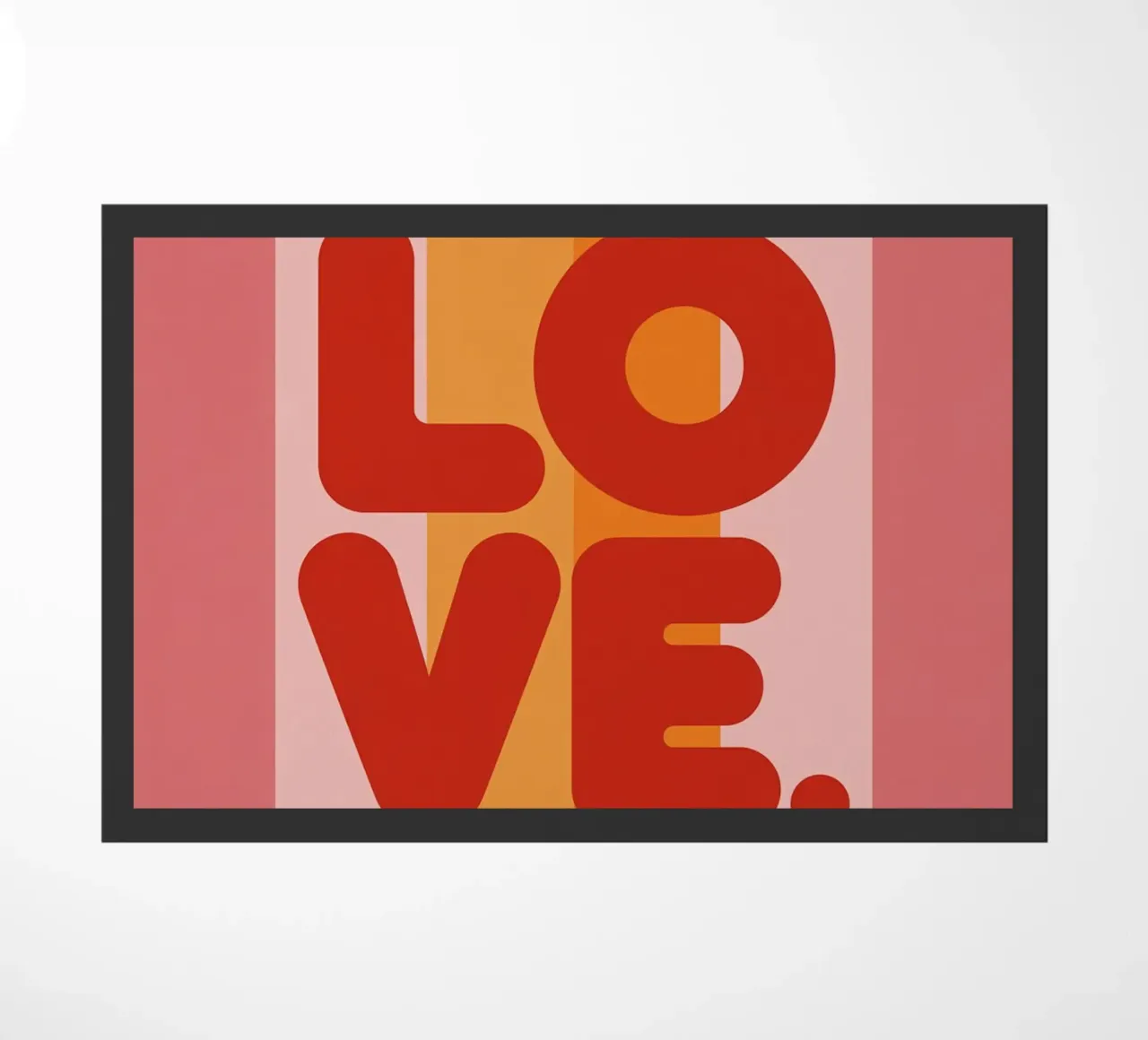 Poster d'amore rétro - Tipografia rossa su strisce colorate zerbino da logic