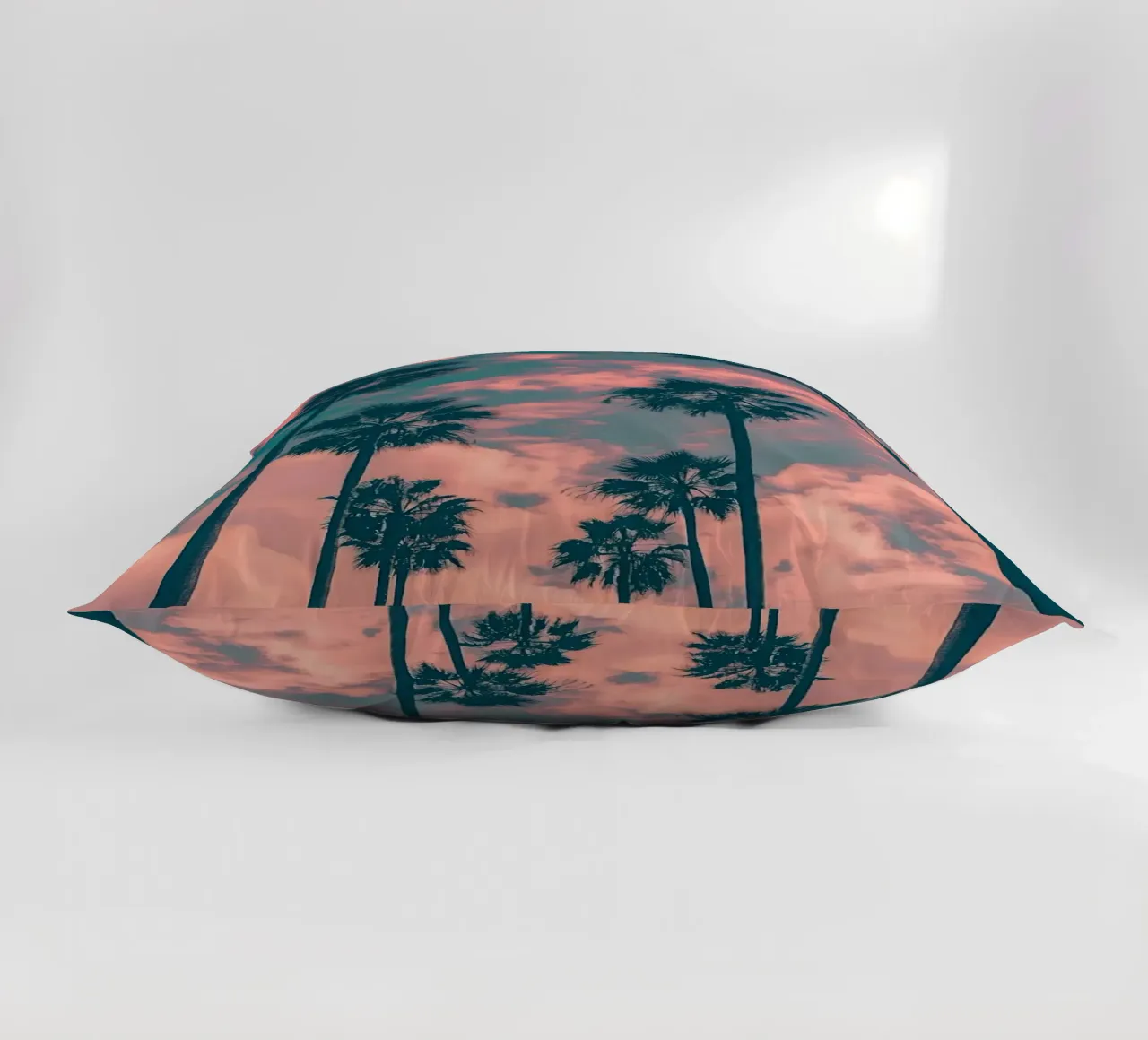 Pink Sky With Palm Trees cuscino da Leonard Barreiro