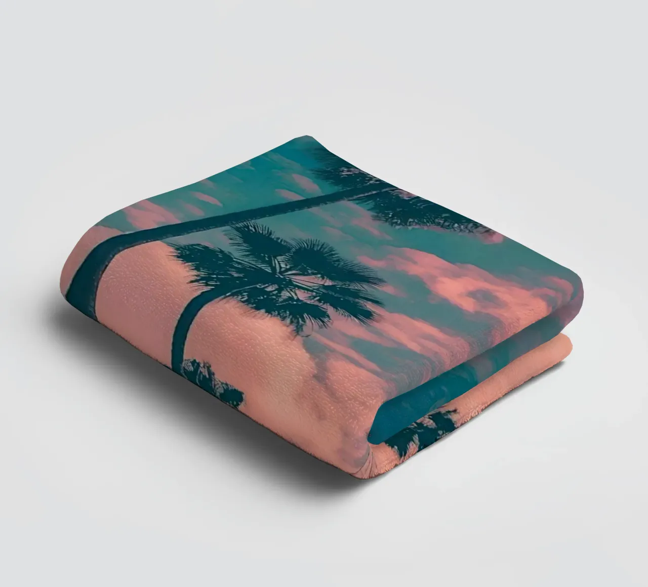 Pink Sky With Palm Trees asciugamano da bagno da Leonard Barreiro