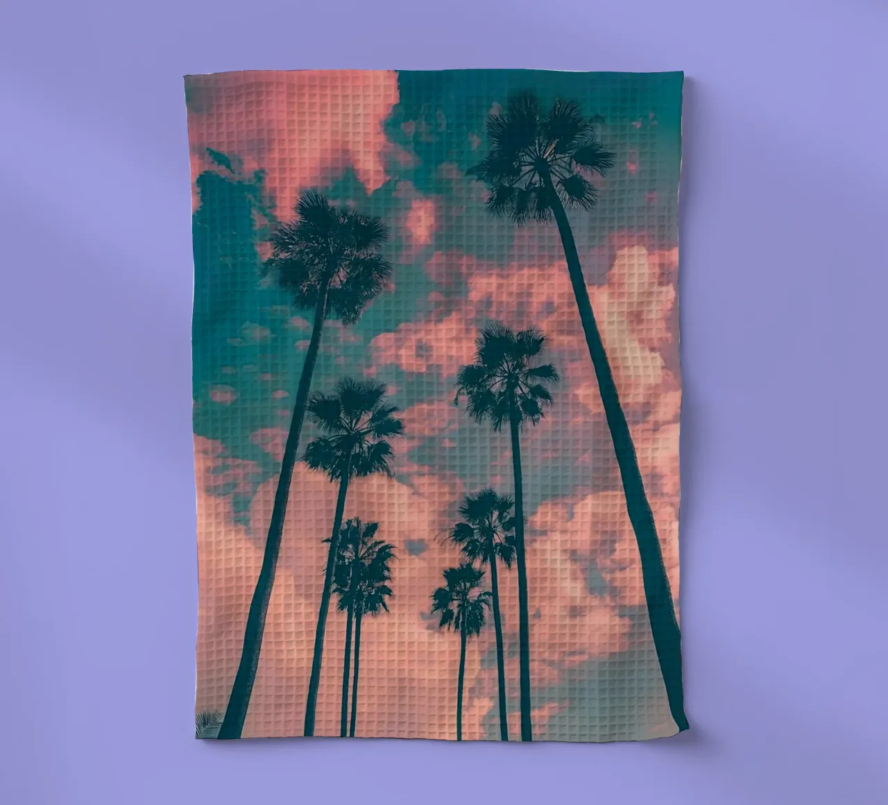 Pink Sky With Palm Trees canovaccio da cucina da Leonard Barreiro