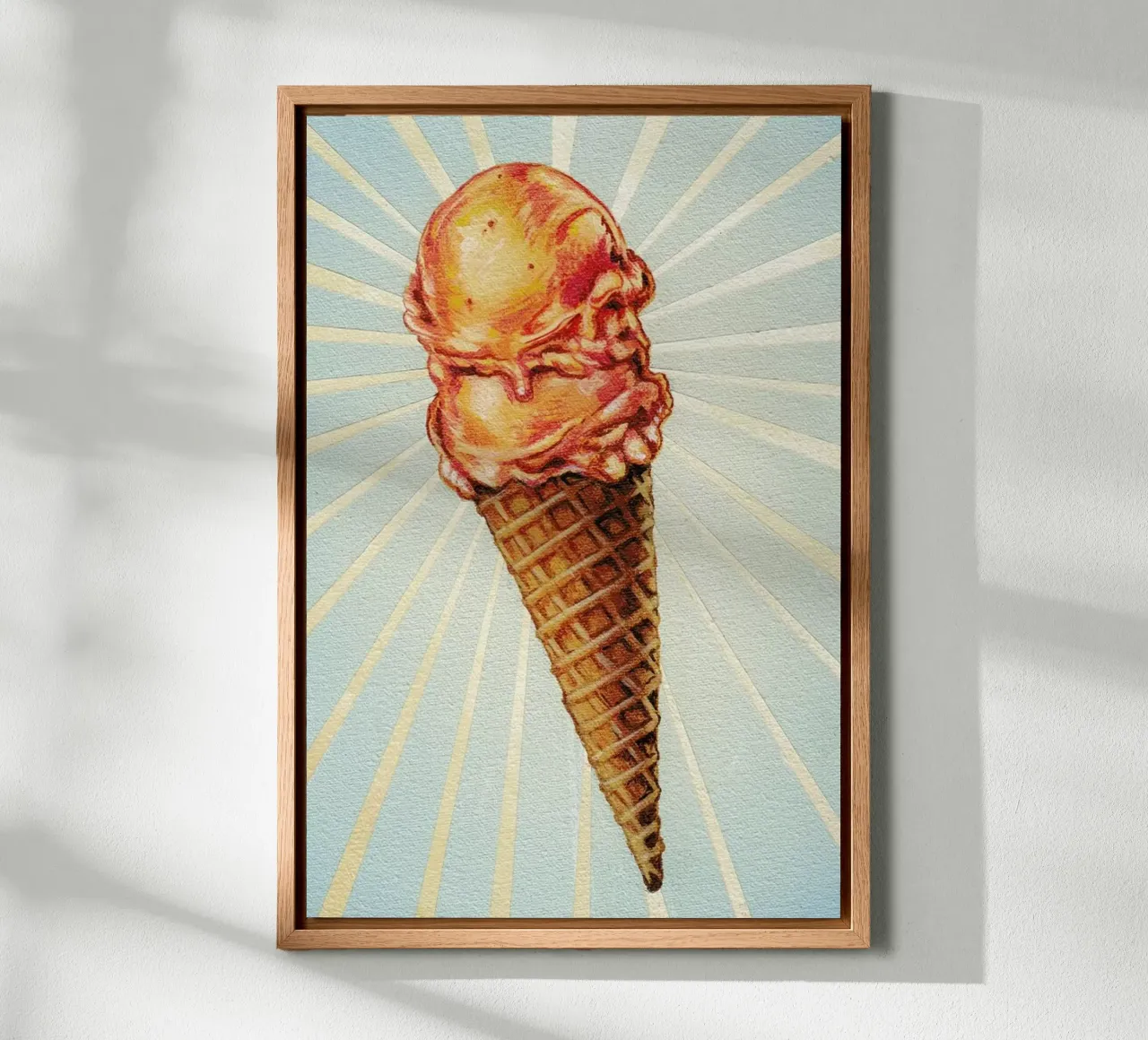 Strawberry Double Scoop tela con Cornice a cassetta da Kelly Gilleran