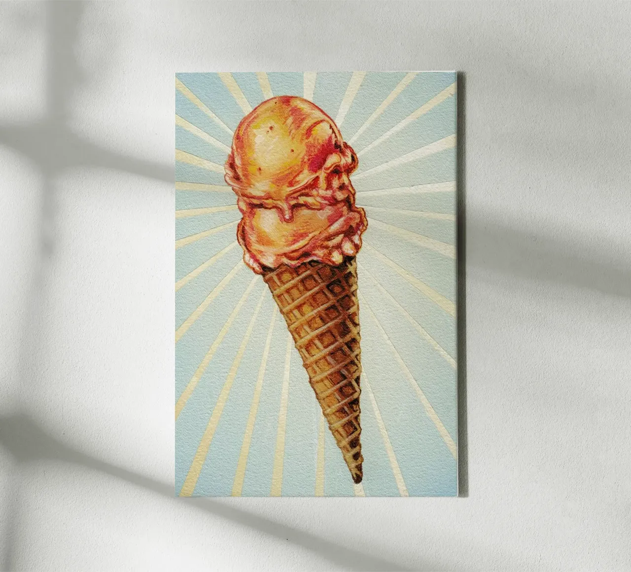 Strawberry Double Scoop tela con Cornice a cassetta da Kelly Gilleran
