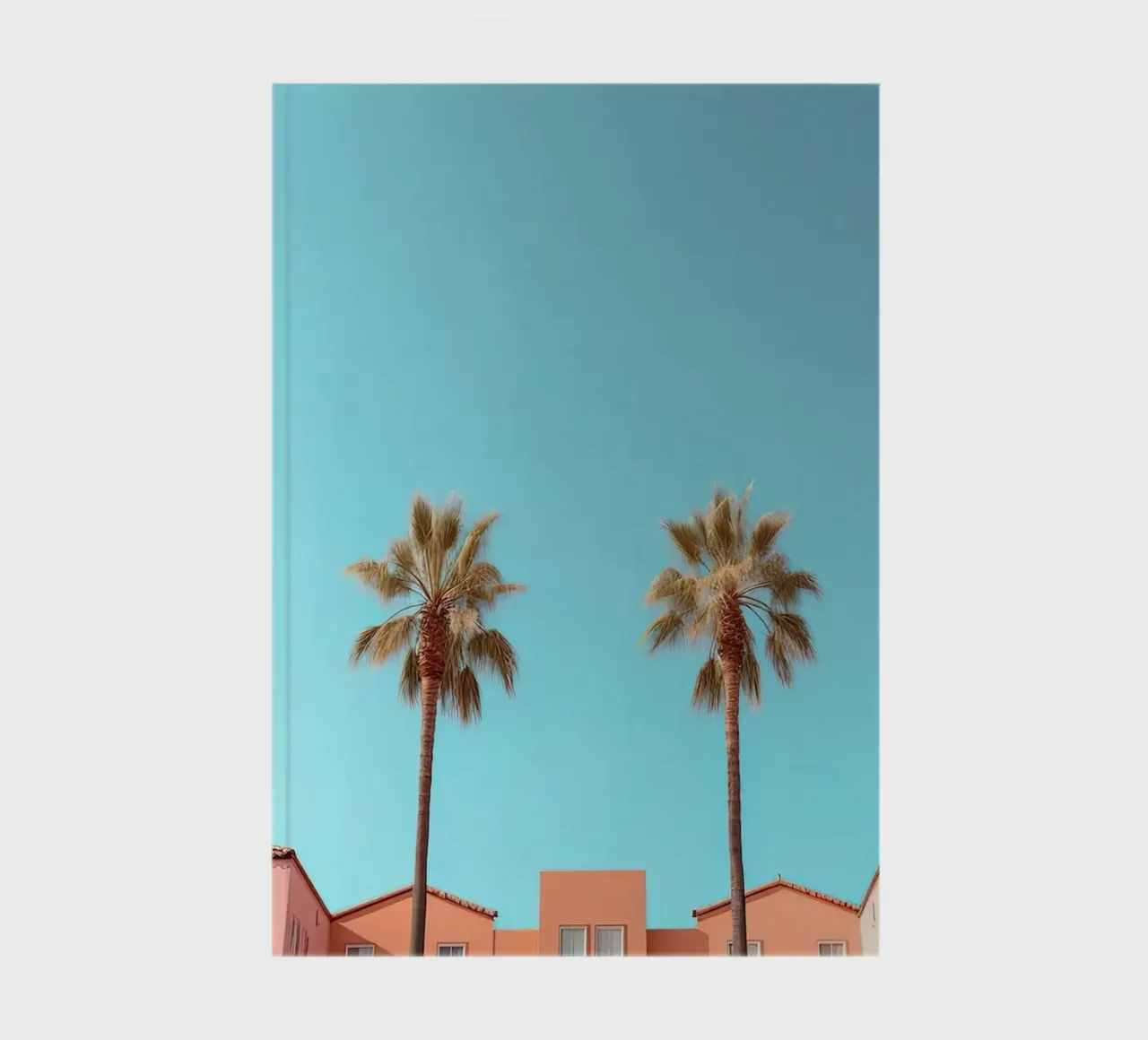 Row Of Pastel Color Houses And Palm Tree On The Beach Summer diario da Leonard Barreiro