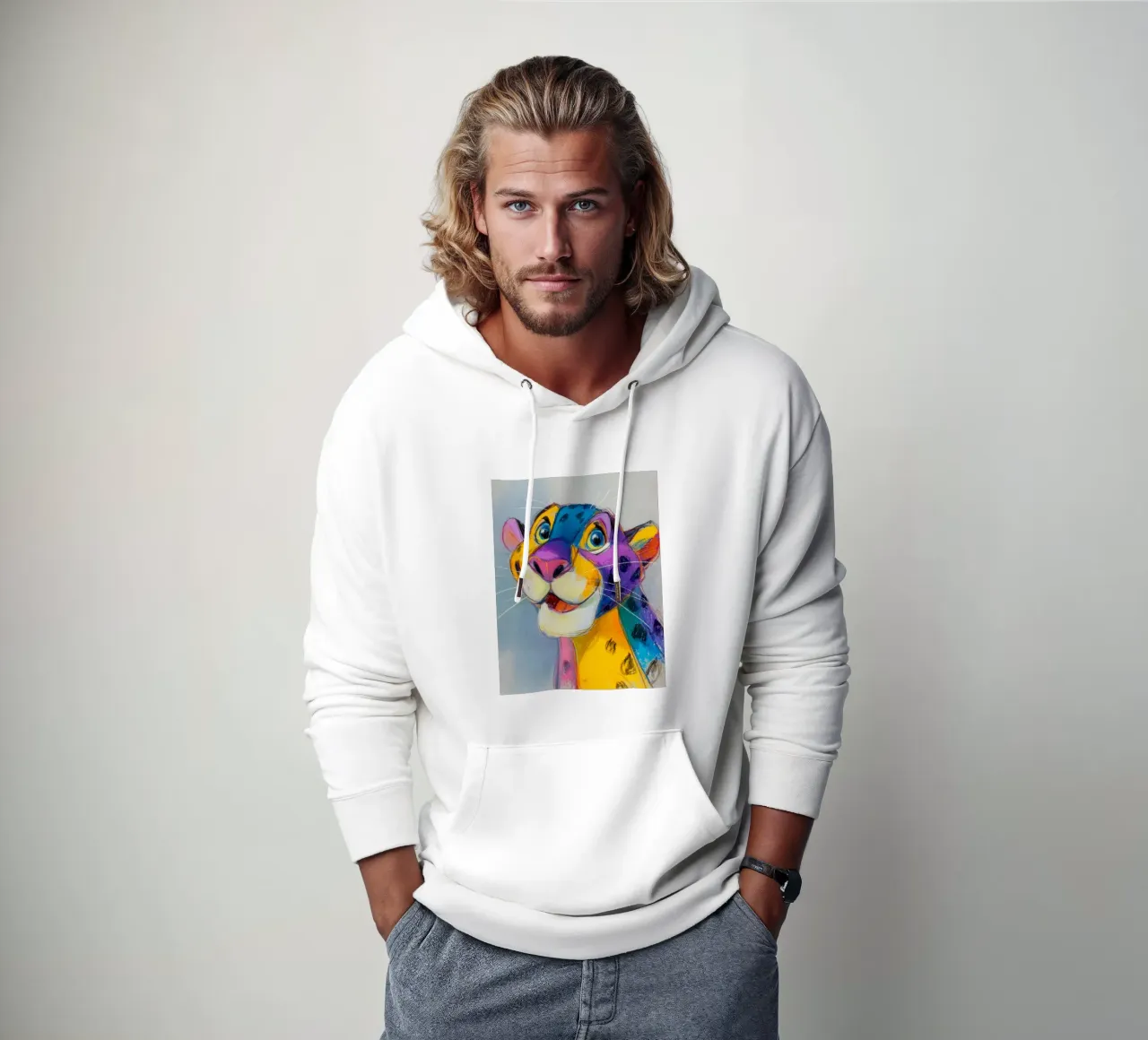 Papavero stile ghepardo felpa con cappuccio da Carinaprint